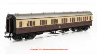 R40468 Hornby GWR Collett Bow Ended Corridor Composite Coach Right Hand number 6522 - GWR Chocolate & Cream - era 3